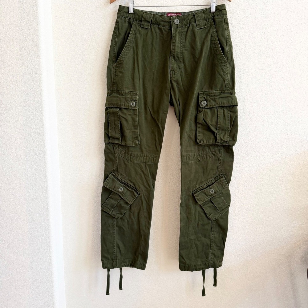Matchstick Mens‎ Olive Green Multi Pocket Cargo Pants 32x29 Military Tactical